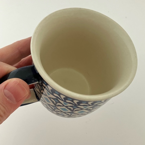 BOLESLAWIEC Blue Diamond Polish mug Hand made in Poland Good Condition - Picture 6 of 11
